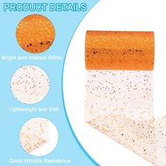 Tulle Fabric Rolls 6″ by 50 Yards Fabric Spool Tulle for DIY, Orange