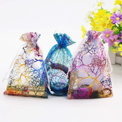 100Pcs 4X6Inch Mixed Color Coralline Organza Gift Bags, Wedding Favor Party Jewe