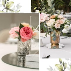 12 Pcs Acrylic Round Mirrors Candle Plate Set for Table Centerpieces 5 Inch N…