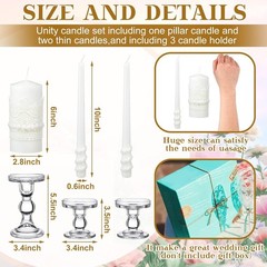 Classic Unity Candles & Glass Holders Set – Perfect for Weddings & Celebrations