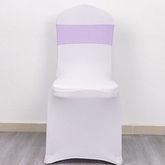 10 Lavender Spandex CHAIR SASHES with Silver Round Buckles Wedding Decorations