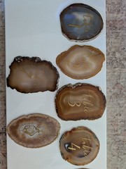 Agate Wedding Table Numbers Set Polished Finish Mixed Colors Centerpiece