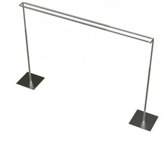ADJUSTABLE QUICK BACKDROP KIT DOUBLE CROSSBAR 10FT x 10FT PIPE WITHOUT DRAPE
