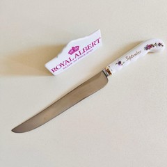 Royal Albert September Flower Cake Knife – Floral Handle, English Bone China