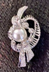 Chair Sash Napkin Or Scarf Pin Lot Of 25 Silver Tone Pearl Rhinestone 1 Inch
