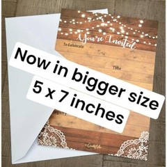 25 rustic invitations & 25 envelopes for wedding, bridal shower, birthdays, e…