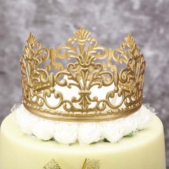 4″ wide GOLD Metal Crown Cake Topper Cupcake Centerpiece Dessert Events