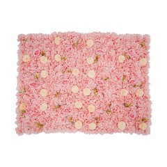 3D Flower Wall Panel-12pcs Artificial Flower Wall Background Silk Rose Wedding