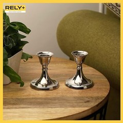 Silver Candle Holder Set of 2 – Decorative Taper Stick
