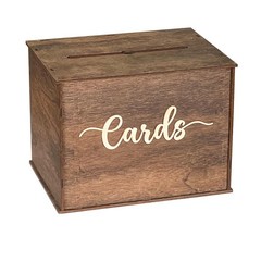 Large Rustic Wooden Card Box 12x9x9 Inch Wedding Birthday Graduation Gifts