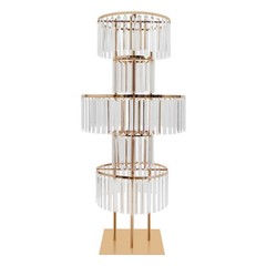 Gold+Clear 2PCS Flower Stand, Crystal Flower Stand, 5-tier Crystal Flower Stand