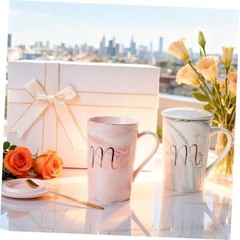 Mr and Mrs Coffee Mugs Set – Wedding Gifts For Bride and Groom – Gifts for
