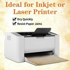 80 Sheets Vintage Paper, 8.5″ x 11″ Letter Size Printer Letter, Brown