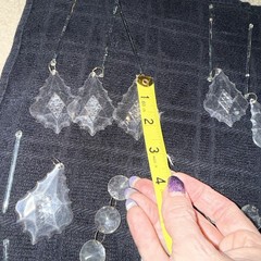 HUGE LOT ACRYLIC HANGING CRYSTALS ORNAMENTS WITH TEARDOP PRISMS & HOOKS