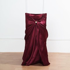 6 Burgundy SATIN UNIVERSAL CHAIR COVER for Wedding Banquet Reception Decorations