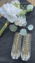 VTG-Inspired Stemless Champagne Flutes Wedding Toast Bride Groom MCM Fab Fit Fun