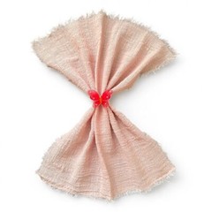 12.5″ Rustic Gauze Table Decor Placemat Napkin with Fringe