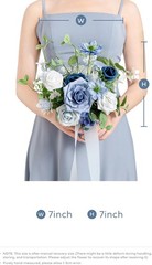 Ling’s Moment Boho Bridesmaid Bouquet Set of 4, Beige and White Wedding Bouqu…