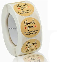 1 Inch Kraft Thank You for Supporting My Small Business Stickers Roll, 500 Pc…