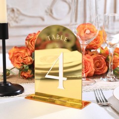 Gold Mirror Arch Wedding Table Numbers 115 Acrylic Signs 5×7 Inch 15 PCS