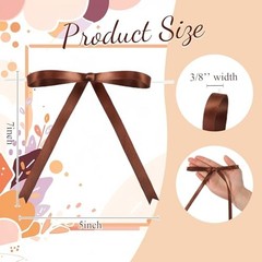 Bows 5 x 7 Inches Twist Tie Ribbon Bows for Cake 24 Pcs Ribbon Bow for Brown