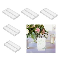 5 Pcs Acrylic Place Card Holders 3.1 Inch Clear Card Holder Stand, 80 x 40 mm
