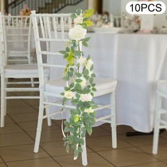 10pcs Wedding Chair Flower Decoration 29.53in Length For Ceremony Reception NEW