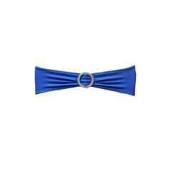 10 Royal Blue Spandex CHAIR SASHES with Silver Round Buckles Wedding Decorations
