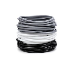 SynHHergyx 45 pcs Silicone jelly bracelets, One Size, Black, white and gray