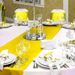 4x Yellow Satin 12″x 108» Table Runner Long Bright Silk Smooth Wedding Party