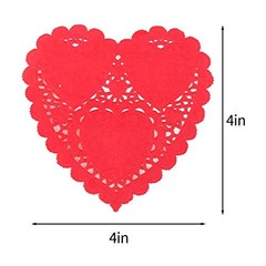 4 Inch 260pc Valentine’s Day Heart Doilies Paper Placemats Bulk for Cake,
