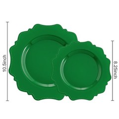 Disposable Party Plastic Plates 60Pcs, Green plastic Party Plates, Heavy Duty