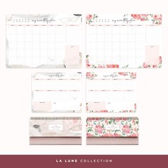 Pink Abstract Non-Dated Spiral Weekly Desk Calendar Planner, 60 Week Inspirat…
