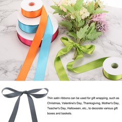 100 Yard Satin Ribbon Double Sided Grosgrain Silk Ribbon, 1.5″/Steel Blue