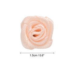 100pcs 1.5cm Mini Ribbon Roses for Crafts Artificial Fabric Flowers Champagne