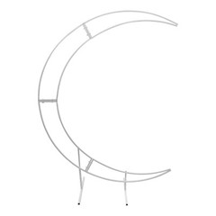 7ft White Metal Crescent Moon Wedding Arch Stand Curved Flower Balloon Frame