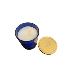 Bellevue Luxury Candles Sapphire Cashmere 2-Wick Blue Gold Snowflake Glass Jar