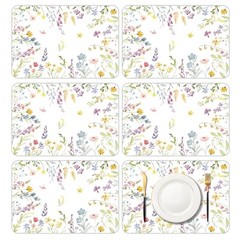 6 Pcs Watercolor Flower Placemats, 11×16 Inch Summer Floral watercolor flower