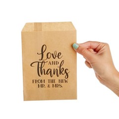 Sparkle and Bash Cookie Bags for Wedding Favors – 5 x 7.5 In, Inches, brown