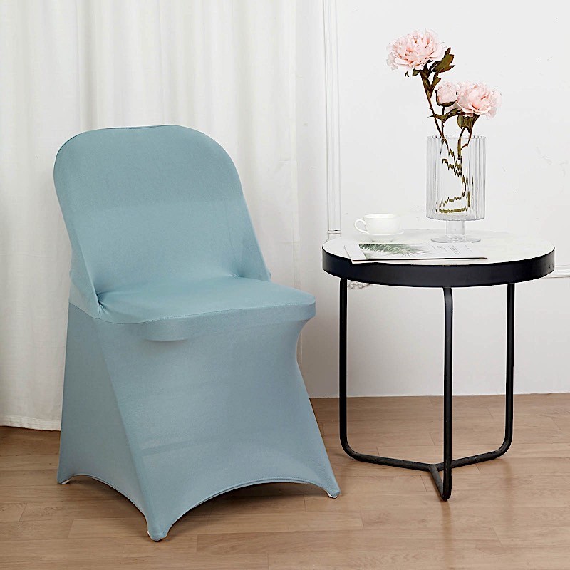 DUSTY BLUE FOLDING Stretch SPANDEX CHAIR COVER Wedding Banquet Party Decorations