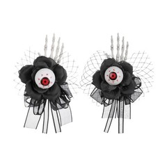 Black gothic corsage wrist accessory for Halloween outfit styling