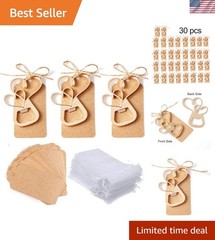 Chic Gold Double Heart Bottle Opener Party Favors with Customized Tag Options