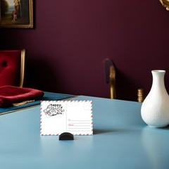 24Pcs Elegant Wood Place Card Holders Black Semi Circle Wedding Signs