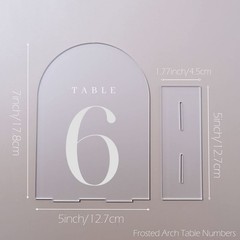 Frosted Arch Table Numbers for Wedding Reception, 10 Pack 5×7″ Frosted Arch A…