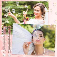 Elegant 100 Pcs Wedding Bubble Wands – Rose Gold Key Theme for Celebrations