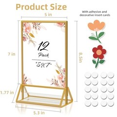 Gold Frames 5×7 Acrylic Sign Holder Double Sided Picture Frames 5X 7-12 Pack
