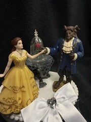 Beauty and the Beast Disney Wedding Cake Topper Belle Groom Top Dance dress