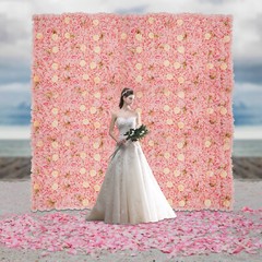 12pcs Flower Wall Panel Artificial Flower Wall Background Silk Rose Wedding