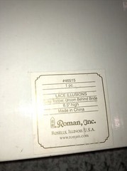 NIB NOS Roman, Inc Lace Illusions 6.5” Cake Topper: Bridge & Groom 46515