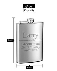 Personalized 8oz Stainless Steel Groomsman Gift Flasks for Weddings